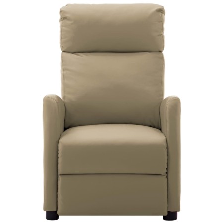 vidaXL Sillón de masaje de cuero sintético color capuchino