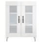 vidaXL Aparador alto madera contrachapada blanco brillo 69,5x34x180 cm
