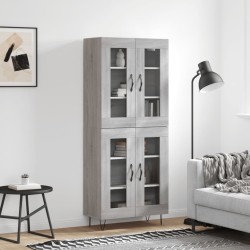 vidaXL Aparador alto madera contrachapada gris sonoma 69,5x34x180 cm