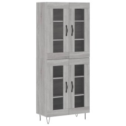 vidaXL Aparador alto madera contrachapada gris sonoma 69,5x34x180 cm