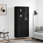 vidaXL Aparador alto madera contrachapada negro 69,5x34x180 cm vidaXL Aparador alto madera contrachapada negro 69,5x34x180 cm
