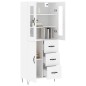vidaXL Aparador alto madera contrachapada blanco 69,5x34x180 cm