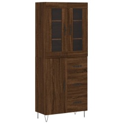 vidaXL Aparador alto madera contrachapada marrón roble 69,5x34x180 cm