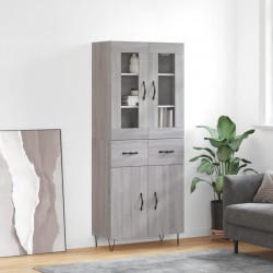 vidaXL Aparador alto madera contrachapada gris sonoma 69,5x34x180 cm