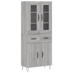 vidaXL Aparador alto madera contrachapada gris sonoma 69,5x34x180 cm