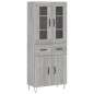 vidaXL Aparador alto madera contrachapada gris sonoma 69,5x34x180 cm vidaXL Aparador alto madera contrachapada gris sonoma 69,5x34x180 cm