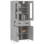 vidaXL Aparador alto madera contrachapada gris sonoma 69,5x34x180 cm vidaXL Aparador alto madera contrachapada gris sonoma 69,5x34x180 cm