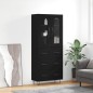 vidaXL Aparador alto madera contrachapada negro 69,5x34x180 cm vidaXL Aparador alto madera contrachapada negro 69,5x34x180 cm