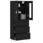 vidaXL Aparador alto madera contrachapada negro 69,5x34x180 cm vidaXL Aparador alto madera contrachapada negro 69,5x34x180 cm