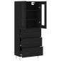 vidaXL Aparador alto madera contrachapada negro 69,5x34x180 cm vidaXL Aparador alto madera contrachapada negro 69,5x34x180 cm