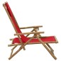 vidaXL Silla de relajación reclinable de bambú y tela roja vidaXL Silla de relajación reclinable de bambú y tela roja