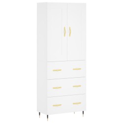 vidaXL Aparador alto madera contrachapada blanco 69,5x34x180 cm