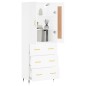 vidaXL Aparador alto madera contrachapada blanco 69,5x34x180 cm vidaXL Aparador alto madera contrachapada blanco 69,5x34x180 cm