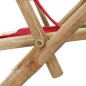 vidaXL Silla de relajación reclinable de bambú y tela roja vidaXL Silla de relajación reclinable de bambú y tela roja