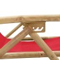 vidaXL Silla de relajación reclinable de bambú y tela roja vidaXL Silla de relajación reclinable de bambú y tela roja