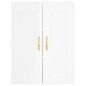 vidaXL Aparador alto madera contrachapada blanco brillo 69,5x34x180 cm