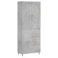 vidaXL Aparador alto madera contrachapada gris hormigón 69,5x34x180 cm vidaXL Aparador alto madera contrachapada gris hormigón 69,5x34x180 cm