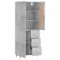 vidaXL Aparador alto madera contrachapada gris hormigón 69,5x34x180 cm vidaXL Aparador alto madera contrachapada gris hormigón 69,5x34x180 cm