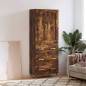 vidaXL Aparador alto madera contrachapada roble ahumado 69,5x34x180 cm vidaXL Aparador alto madera contrachapada roble ahumado 69,5x34x180 cm