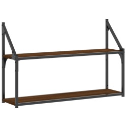vidaXL Estantería de pared madera ingeniería marrón roble 80x21x51 cm