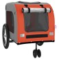 vidaXL Remolque de bicicleta mascotas hierro tela Oxford naranja gris vidaXL Remolque de bicicleta mascotas hierro tela Oxford naranja gris