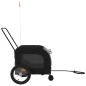 vidaXL Remolque bicicleta para mascotas hierro tela Oxford negro gris vidaXL Remolque bicicleta para mascotas hierro tela Oxford negro gris