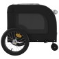 vidaXL Remolque bicicleta para mascotas hierro tela Oxford negro gris vidaXL Remolque bicicleta para mascotas hierro tela Oxford negro gris