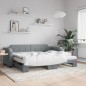 vidaXL Sofá cama nido con colchón tela gris claro 100x200 cm