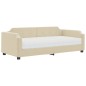vidaXL Sofá cama con colchón tela crema 80x200 cm vidaXL Sofá cama con colchón tela crema 80x200 cm