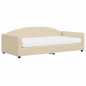 vidaXL Sofá cama con colchón tela crema 100x200 cm vidaXL Sofá cama con colchón tela crema 100x200 cm