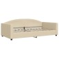 vidaXL Sofá cama con colchón tela crema 100x200 cm vidaXL Sofá cama con colchón tela crema 100x200 cm