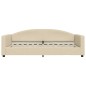 vidaXL Sofá cama con colchón tela crema 100x200 cm vidaXL Sofá cama con colchón tela crema 100x200 cm