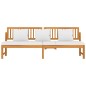 vidaxL Sofá cama con cojín madera maciza acacia crema 200x60x75 cm 