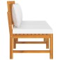 vidaxL Sofá cama con cojín madera maciza acacia crema 200x60x75 cm 