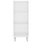 vidaXL Aparador alto madera contrachapada blanco brillo 34,5x34x180 cm