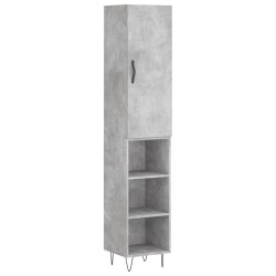 vidaXL Aparador de madera contrachapada gris hormigón 34,5x34x180 cm