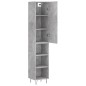 vidaXL Aparador de madera contrachapada gris hormigón 34,5x34x180 cm vidaXL Aparador de madera contrachapada gris hormigón 34,5x34x180 cm