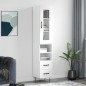 vidaXL Aparador alto madera contrachapada blanco 34,5x34x180 cm vidaXL Aparador alto madera contrachapada blanco 34,5x34x180 cm