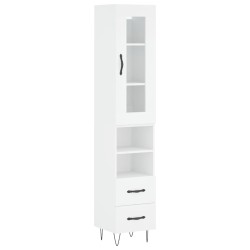 vidaXL Aparador alto madera contrachapada blanco 34,5x34x180 cm