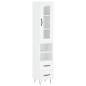 vidaXL Aparador alto madera contrachapada blanco 34,5x34x180 cm vidaXL Aparador alto madera contrachapada blanco 34,5x34x180 cm