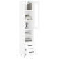 vidaXL Aparador alto madera contrachapada blanco 34,5x34x180 cm vidaXL Aparador alto madera contrachapada blanco 34,5x34x180 cm