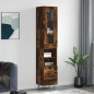 vidaXL Aparador de madera contrachapada roble ahumado 34,5x34x180 cm vidaXL Aparador de madera contrachapada roble ahumado 34,5x34x180 cm