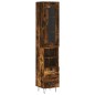 vidaXL Aparador de madera contrachapada roble ahumado 34,5x34x180 cm vidaXL Aparador de madera contrachapada roble ahumado 34,5x34x180 cm