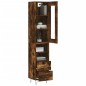 vidaXL Aparador de madera contrachapada roble ahumado 34,5x34x180 cm vidaXL Aparador de madera contrachapada roble ahumado 34,5x34x180 cm