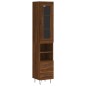 vidaXL Aparador alto madera contrachapada roble marrón 34,5x34x180 cm vidaXL Aparador alto madera contrachapada roble marrón 34,5x34x180 cm