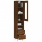 vidaXL Aparador alto madera contrachapada roble marrón 34,5x34x180 cm vidaXL Aparador alto madera contrachapada roble marrón 34,5x34x180 cm