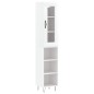 vidaXL Aparador alto madera contrachapada blanco brillo 34,5x34x180 cm