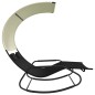 vidaXL Tumbona mecedora doble con toldo negro y crema vidaXL Tumbona mecedora doble con toldo negro y crema