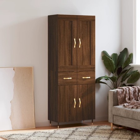 vidaXL Aparador alto madera contrachapada marrón roble 69,5x34x180 cm