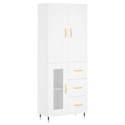 vidaXL Aparador alto madera contrachapada blanco 69,5x34x180 cm
